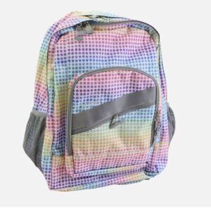 L.L. Bean Deluxe Unisex Bookpack Backpack Rucksack 3M Scotchlite Rainbow Dots